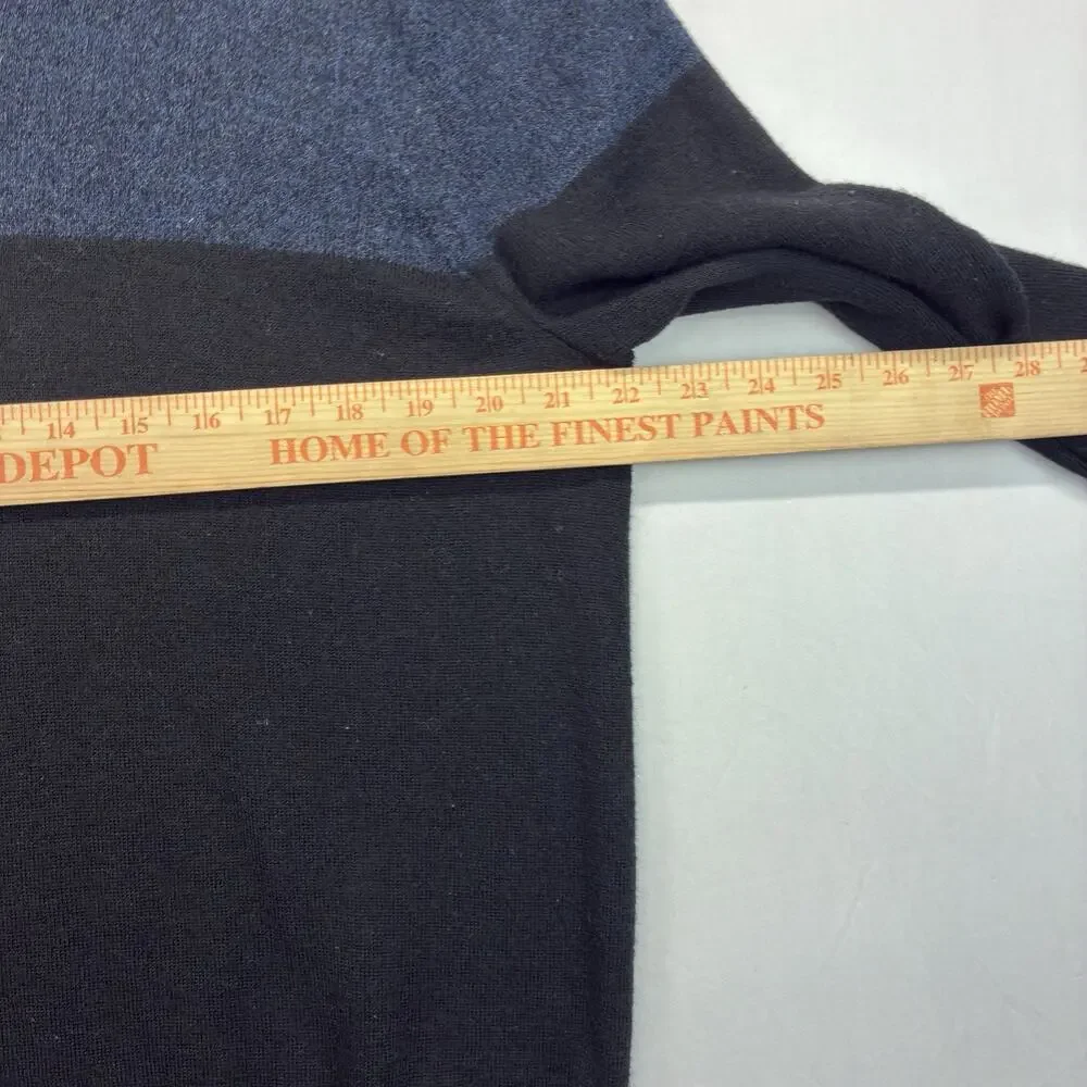 Banana Republic Men’s Large Merino Wool Sweater Blue Black V Neck Colorblock